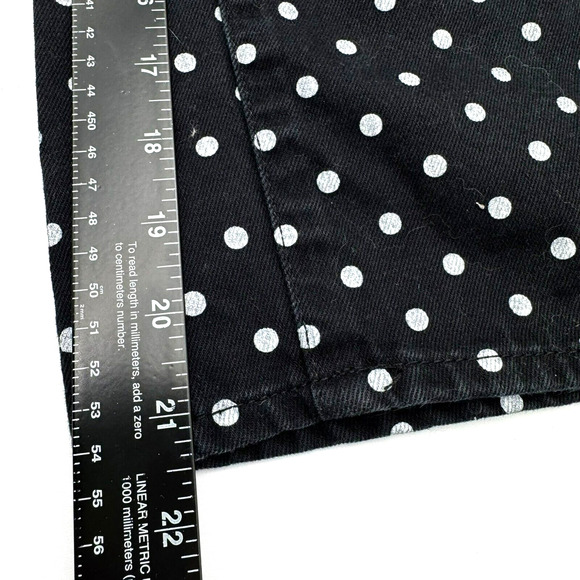 TOPSHOP MOTO Women's 4 Black White Polka Dot‎ Wide Leg Denim Overalls Pockets - Picture 10 of 10